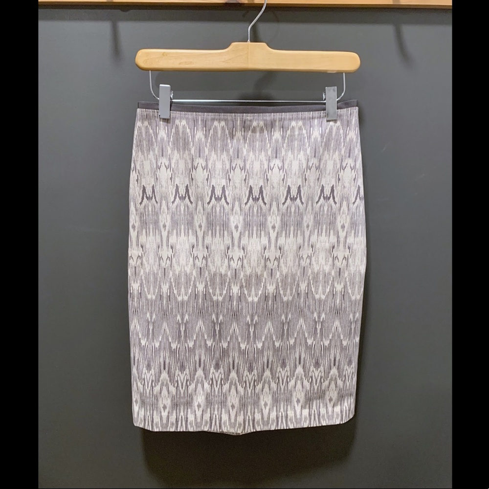 Club Monaco gray ikat print pencil skirt